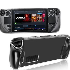 KZIOACSH Clear Case for Steam Deck Handheld, Ultra-Thin Anti-Scratch Soft TPU Protective Case Lightweight All-round Protection Non-Slip Grip Controller Cover for Steam Deck Handheld, Transparent