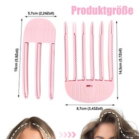 Volumenclip Haaransatz [2 Stück] – Haarvolumen Clip für mehr Fülle, Ansatz Booster für feines Haar – Haaransatz Clips ohne Hitze, Styling-Tool für Damen, Schwarz