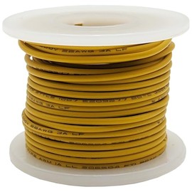 25 Feet Yellow 22 Gauge Solid Hook-Up Wire, Tinned Copper, PVC Insulation (Shade May Vary) - EX ELECTRONIX EXPRESS