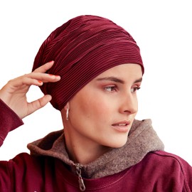 Viva Headwear Women's Beautiful Bordeaux Luna Turban from Danish Viva Headwear, Multicoloured, One Size EU, multi-coloured