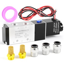 TAILONZ PNEUMATIC 1/2" BSP Solenoid Valve 4V410-15 220V Single Coil Pilot-Operated Electric 2 Position 5 Way Connection Type Outlet Wire