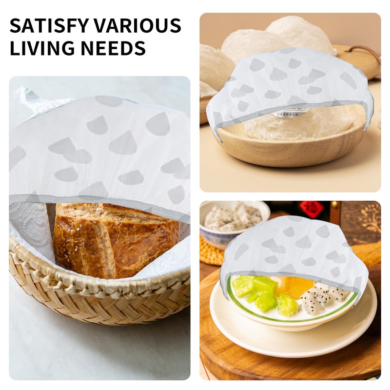 Pack of 4 Food Covers for Proofing Basket, Reusable Cover,