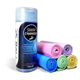 Flow Swim Chamois - Quick Dry Towel for Swimming, Diving, Triathlons, and Other Water Sports (Yellow)