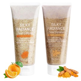 Vitamin C Face Scrub & Turmeric Face Scrub, Exfoliating Facial Wash, Facial Scrub Exfoliator, Exfoliating Scrub Face Cleanser for Women Men, Brightening, Improve Dullness Dark Spot, 3.53 oz (2 Pack)