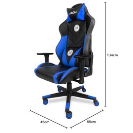 Genérico Silla Gamer Ergonómica Reclinable de Xion, Cómoda, Negro y Azul                                                                              