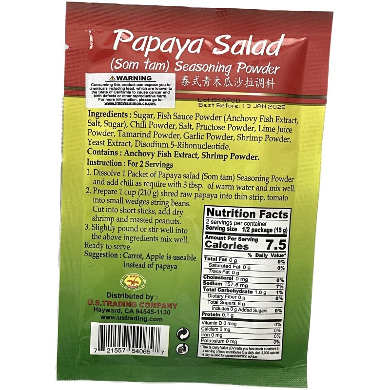Dragonfly 3 Pack Dragonfly Papaya Salad Seasoning Som Tam Powder
