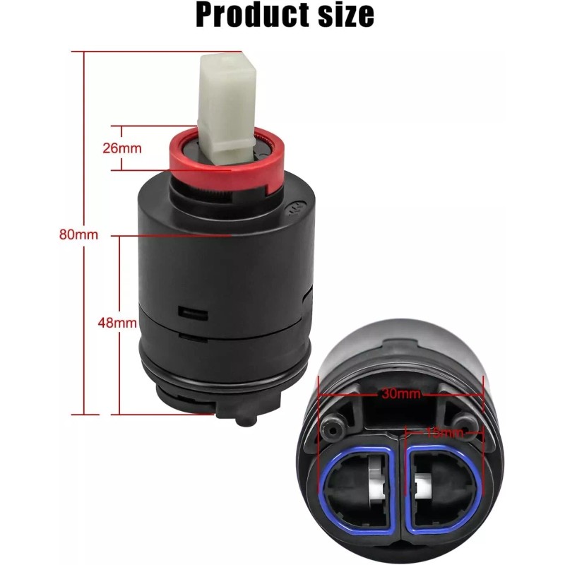 T & T Hardware N40HKC, 40PHF-2 Replacement, 40MM Shower Cartridge,