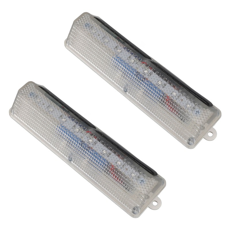 2 PCS Light Control Solar Warning Lights with 8 LED