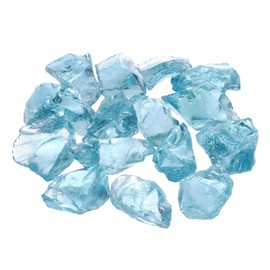 sourcing map Fire Glass for Fire Pit,2-3cm(1/9") High Luster Reflective Glass Rocks for Natural or Propane Fireplace, Safe for Outdoors and Indoors Fire pit Glass, Turquoise