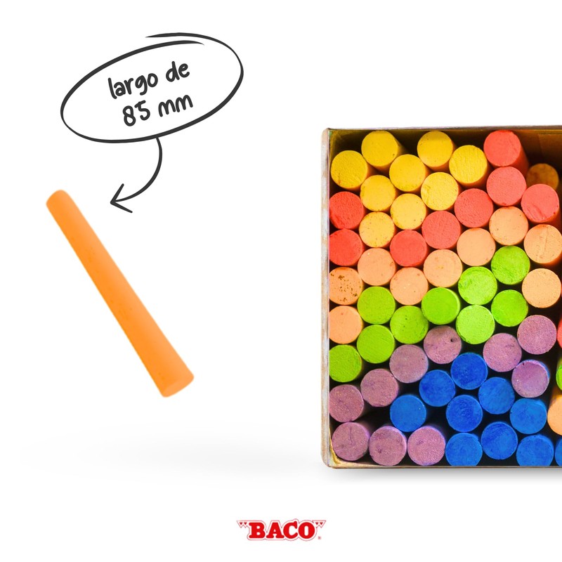 Baco | Caja de Gises de Colores de 85 mm