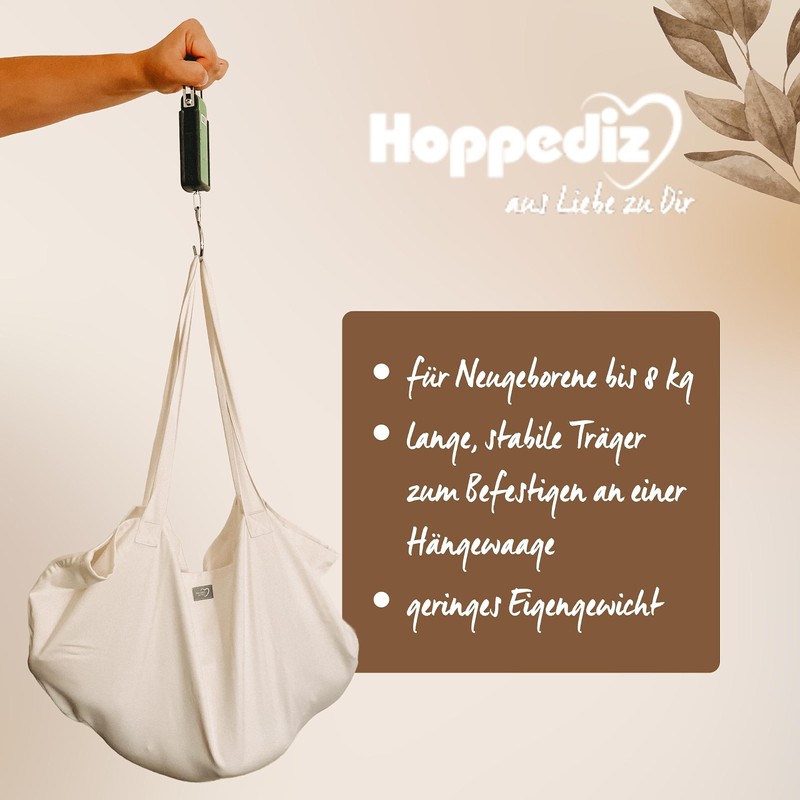 Hoppediz Baby Weighing Cloth for Hanging Scales Design Malmö Denim