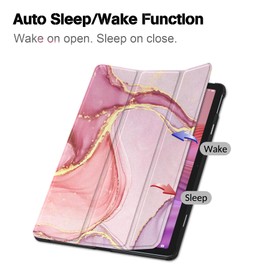 FANSONG Schutzhülle für Lenovo Tab 25,7 cm (10,1 Zoll) 2025, dreifach gefaltet, Schutzhülle für Tablet, Rosa