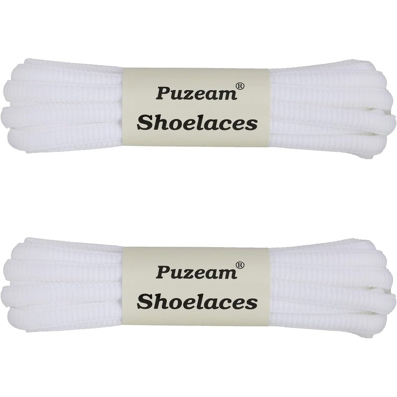 Puzeam 2 Pairs Oval Athletic Shoelaces 30 Colors 1/4" Half