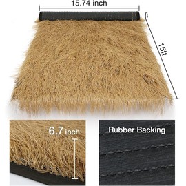 Pithsdp Fireproof Thatch Grass Roof Mexican Artificial Straw Roll for Bar Hut,Hay Bales Material for Summer Tropical Party,Straw Roof Decorate Patio(Size:0.5M*3M(19.7''×118‘’),Color:Yellow)