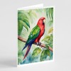 Caroline's Treasures Eclectus Parrot Greeting Cards Pack of 8 Blank
