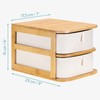 Navaris Bamboo Make-Up Organiser - Storage for Cosmetics - Organiser