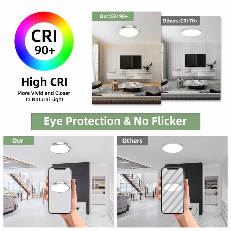 hykolity 12 Inch Selectable CCT LED Round Flat Panel Light,