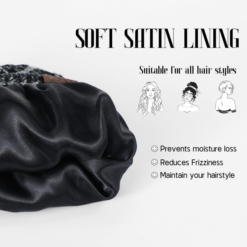 Beanies Women Satin Lined Beanie Winter Hats for Women Silk
