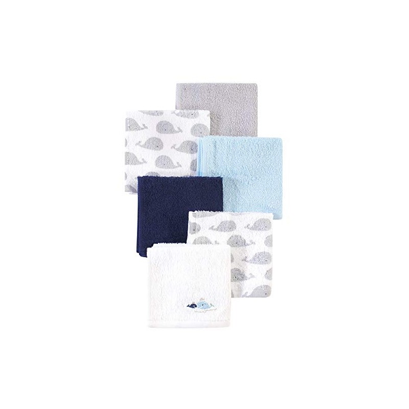 Luvable Friends Unisex Baby Cotton Wash Cloth, Whale, One Size