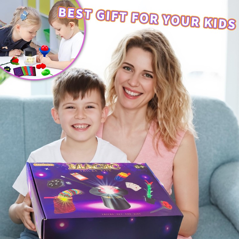 Mekkyes Magic Box - 80+ Magic Tricks Set for Children