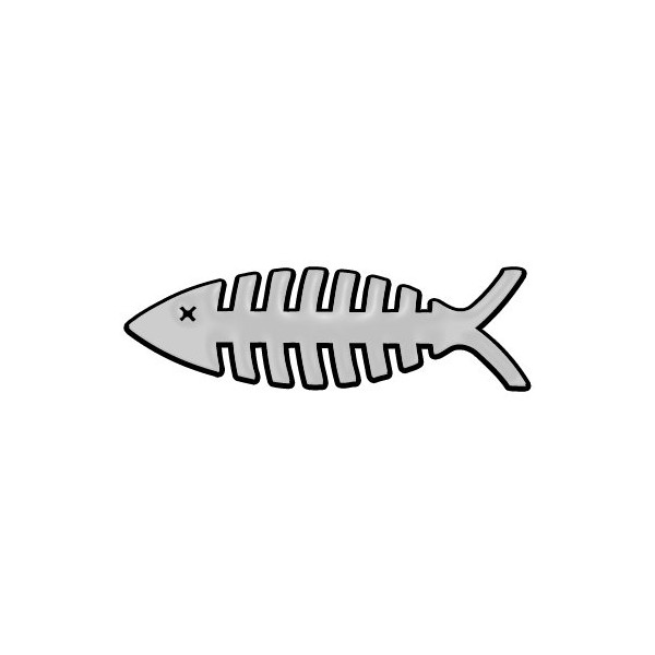 Dead Fish Plastic Auto Emblem - [Silver][5 1/4'' x 1