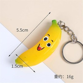 1 pcs Cartoon Banana Keychain Cute Fruit Keychain Pendant Fun Smile Banana Pendant Keychain Girls Backpack Schoolbag Jewellery Suitable for Banana Themed Party Fruit Lovers Children's Birthday Party