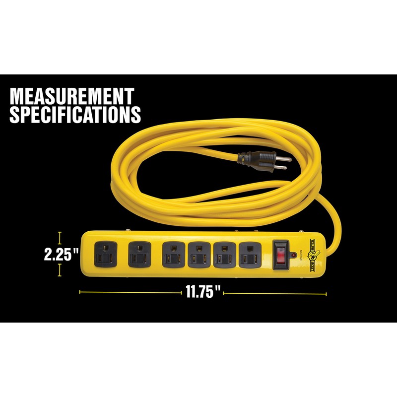 Yellow Jacket 5138N 5138 Metal Surge Protector Strip with 6