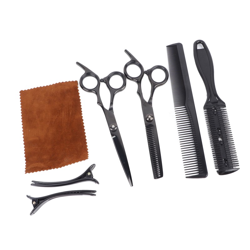 8pcs Haircut Scissors Comb Clip Bangs Thinning Combs Stainless Steel