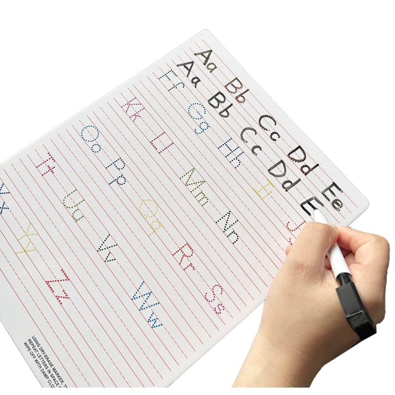 Dry Erase Alphabet Tracing Board: Letter and Numbers Handwriting Practice