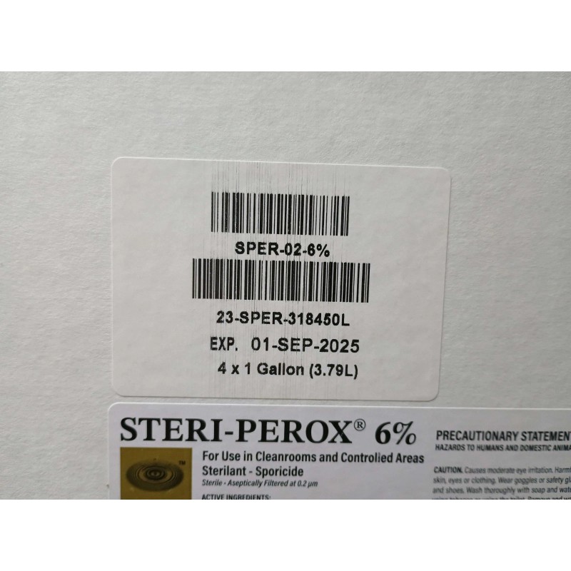 STERI-PROX STERI-PEROX Hydrogen Peroxide 6% Sterilant 4-1 Gallon Plastic Bottles
