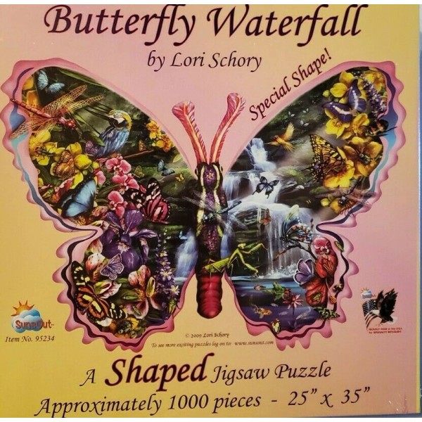 Sunsout Butterfly Waterfall 1000 Piece Puzzle New and Sealed