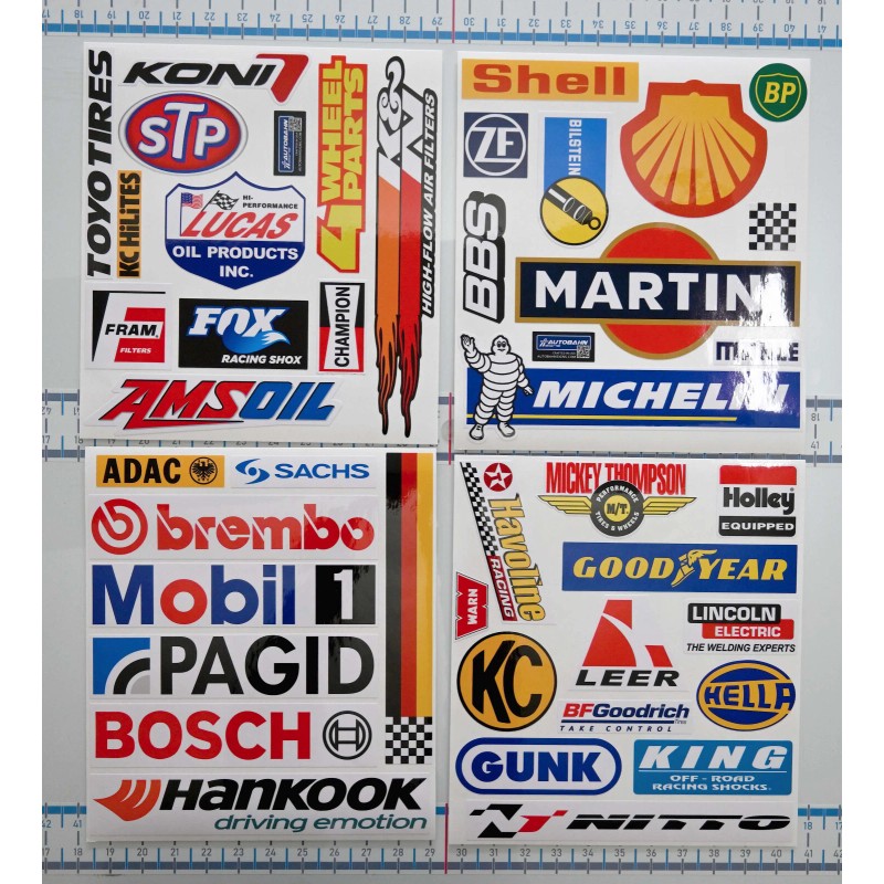 Autobahn Signs Motorsport Decal Set - Nascar - 4x4 -