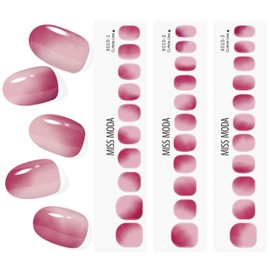 MISS MODA Gel Nail Seal, Nail Seal, Curing Type, For Hands, 2 Weeks Long, Latest Design, 3 Point Gel Nail Set, Just Stick On Nail Seal, 32 Tips Configuration (X019)