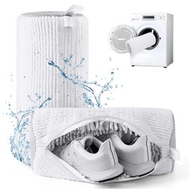 Teletrogy Shoe Laundry Net Set of 2 Multi-functional Machine Washable Shoe Washing Nets Durable Anti-deformation Damage Prevention Cylindrical Shape Diameter 7.1 x Height 15.0 inches (18 cm) x Height