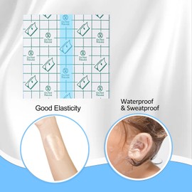 Upgraded Baby Shower Ear Stickers - 100PCS Newborn Waterproof Ear Cap with Thickened Absorbent Cotton Disposable Ear Covers Ear Protection for Shower Bathing Swimming Surfing Water Sports - Ear Protector, Transparency (7 x 9cm for adult)