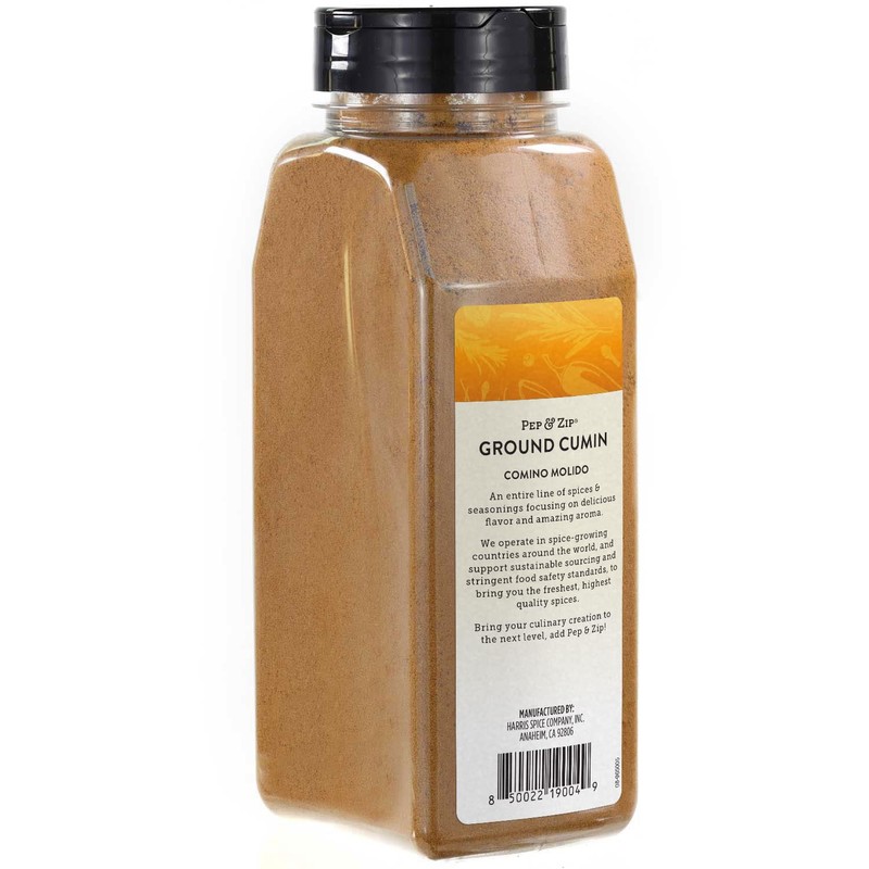 Pep and Zip Ground Cumin/Comino Molido, Non-GMO, Kosher, 16oz