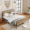 VOPEAK Rattan Bed Frame Queen Size with Headboard, Boho Bed