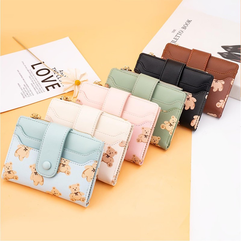 YUEcthynous Women's Short Purse in Small Zip Design Format Bear