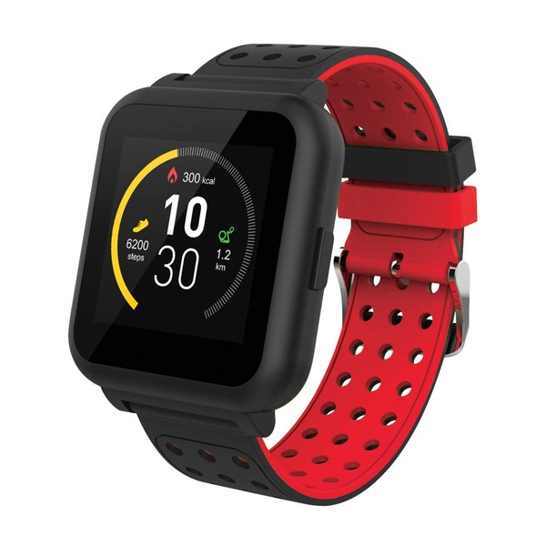 Muvit I/O miosmw009 Activity and Sleep Watch, Black and Red,