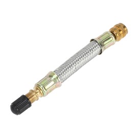 A ABSOPRO Tire Valve Stem Air Inflation Adaptor Durable 100mm Long Tire Valve Extension Pure Copper Stainless Steel Silver Tone