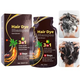 Dark Brown Hair Dye,Plant Extract Hair Dye Cream Lazy Botanical Bubble Gentle Coloring,Plant Based Dye Shampoo for Women Men as Gift for Valentine's Day,10Packs/Box