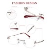 LUFF Rimless Reading Glasses for Women, Fashion Diamond Cutting Frameless