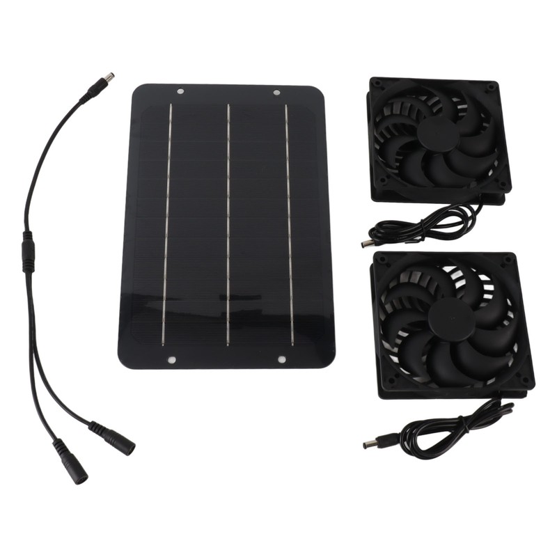 Solar Panel Fan Kit 10W Solar Powered Dual Fans for