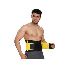 FITLARX Women Waist Trainer for Women & Men Belt Tummy Control Waist Trimmer Slimming Belly Band Shaper (Yellow, Medium)