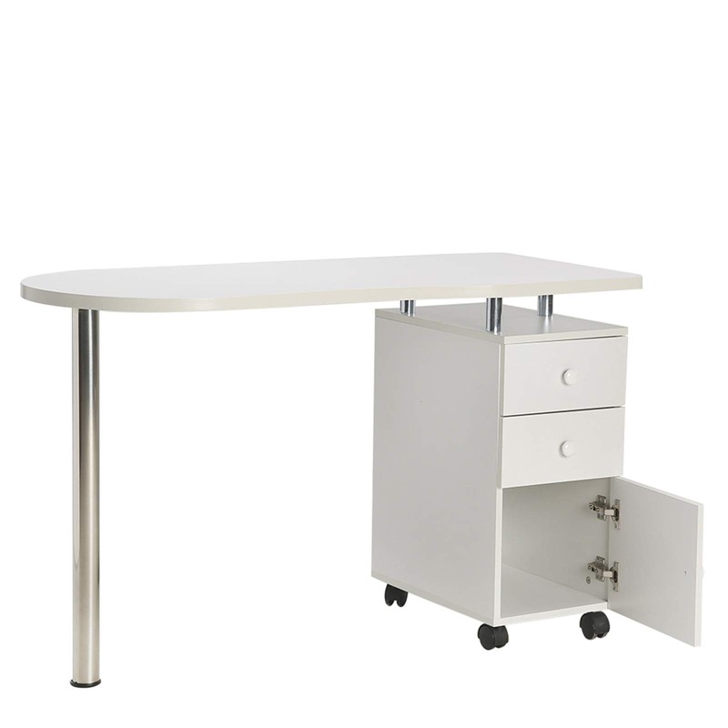 Nail Table, Professional Manicure Table Nail Desk Station with Wheels