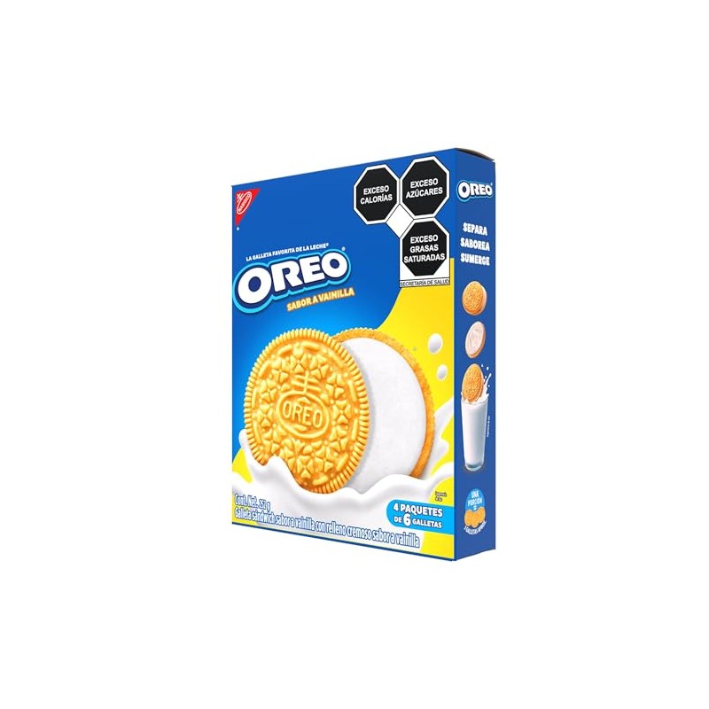 Oreo Galletas Sabor Vainilla con Relleno Sabor Vainilla, Caja con