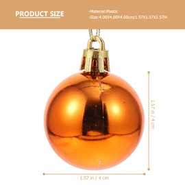 BESTonZON Christmas Tree Decoration Baubles Christmas Baubles Plastic Tree: 4 cm Orange Christmas Decoration Baubles 48 Pieces Christmas Tree Pendant Festival Party Decoration Christmas Decoration