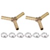 TOP-VIGOR 2Pcs 6mm Brass Barb Hose Fitting, Y Shape Barbed