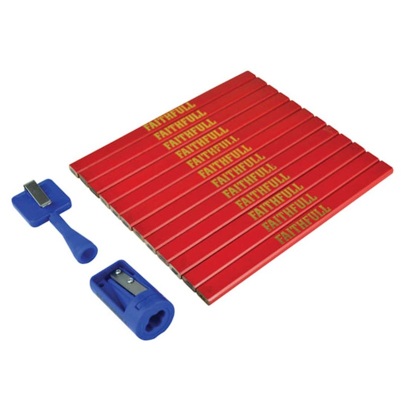 Faithfull FAICPRKIT Carpenters Pencil Kit Red - Medium (Pack of