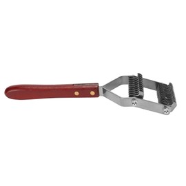 Pet Dematting Comb 2 Rows Stainless Steel Blades Wooden Handle Pet Undercoat Rake Brush for Cat Dog Upper 13 Lower 8 Blades